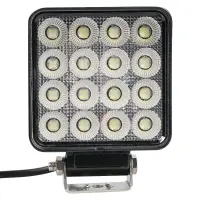 Фара светодиод. квадратная, 64LED, ближний свет, 64Вт, 108х108х50мм, 12/24В, PRO