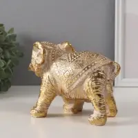 Фигурка полистоун &laquo;Слон с малышом&raquo;, узоры золото, 19.5&times;9&times;12 см