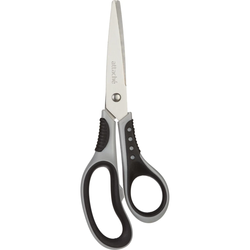 Ножницы Attache Graphite 195 мм с пласт.прорез.анатом.руч.чёр./сер.цв