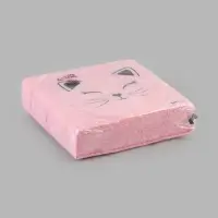 Салфетки бумажные однослойные &laquo;Кошечка&raquo;, 24&times;24 см, в наборе 20 шт.