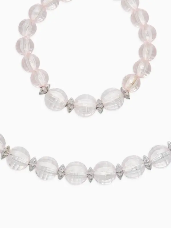 Набор детских украшений &laquo;Выбражулька. Кристалл&raquo;, 2 предмета: бусы 35 см, браслет, d=6 см, прозрачный