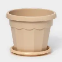 Горшок для цветов с поддоном Доляна «Эрика», 0,7 л, цвет пудровый Горшок для цветов с поддоном Доляна «Эрика», 0,7 л, цвет пудровый