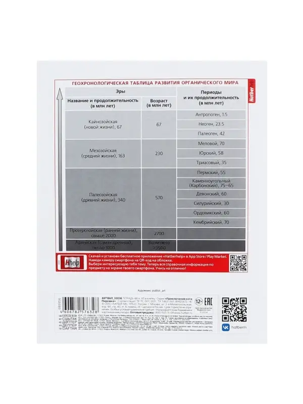 Предметная тетрадь по биологии Hatber &laquo;Приключения кота Пирожка&raquo;, 48 листов, в клетку, со справочным материалом, обложка из мелованной бумаги