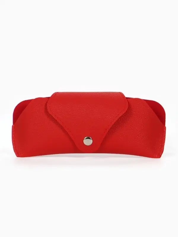 Футляр для очков , 16*3*6,3 см, кнопка, красный