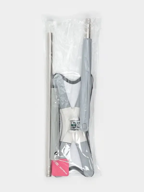 Швабра с отжимом Twist Raccoon, насадка из микрофибры 36&times;14 см, стальная нержавеющая ручка 125 см