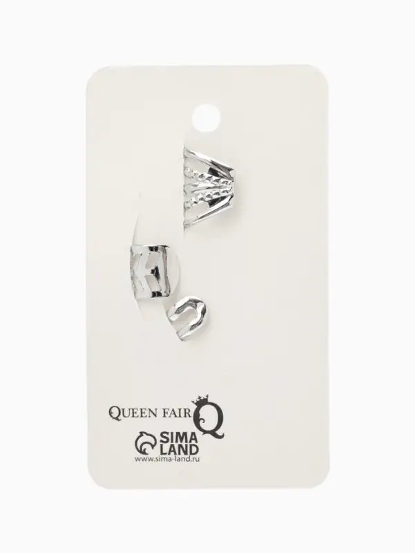 Серьги каффы &laquo;Узор&raquo;, набор 3 шт. цвет серебро