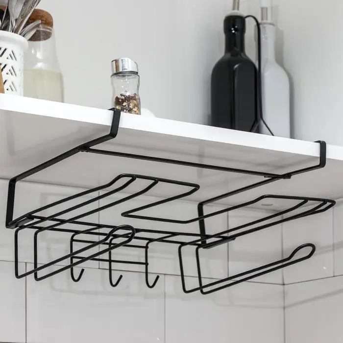 Держатель для кухонных принадлежностей подвесной Доляна, 28.5&times;25.5&times;16 см, чёрный