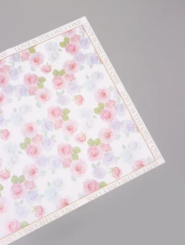 Пленка для цветов, &laquo;Розы&raquo;, белая, 57&times;57 см