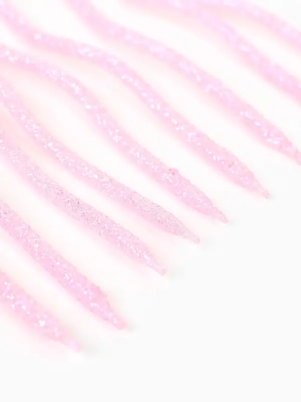 Свечи для торта "Серпантин" 10 штук,  блестящий розовый