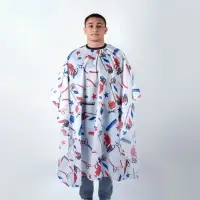 Пеньюар парикмахерский, белый, синий, красный