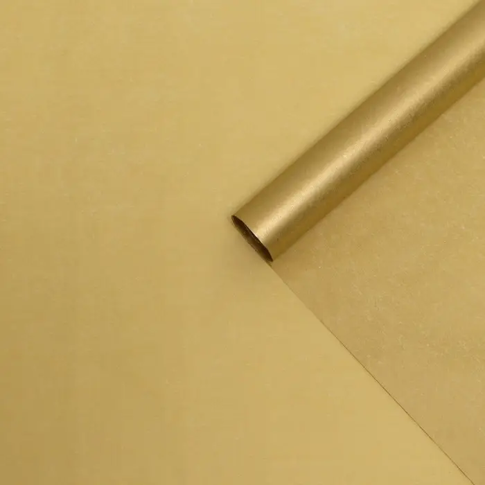 Бумага упаковочная тишью, золотая, 50 см &times; 10 м