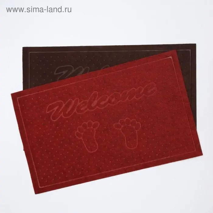 Коврик влаговпитывающий придверный &laquo;Welcome Следы&raquo;, 45&times;75 см, цвет МИКС
