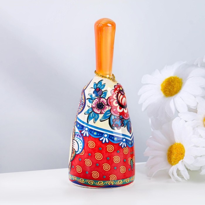 Колокольчик матрешка средняя с ручкой, кошки, микс  10 см Колокольчик матрешка средняя с ручкой, кошки, микс  10 см