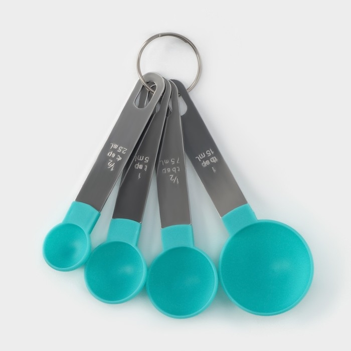 Набор мерных ложек Доляна Pesto, 4 шт: 15 мл, 7,5 мл, 5 мл, 2,5 мл, цвет МИКС Набор мерных ложек Доляна Pesto, 4 шт: 15 мл, 7,5 мл, 5 мл, 2,5 мл, цвет МИКС
