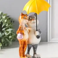 Фигурка полистоун лак &laquo;Котики. Прогулка под зонтом&raquo;, 21.5&times;10&times;11.2 см