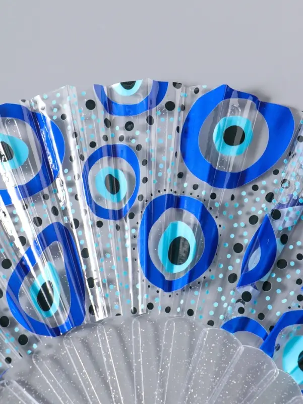 Веер складной пластик &laquo;Глаза от сглаза&raquo;, блеск, 23 см