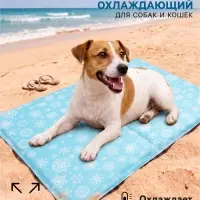 Коврик охлаждающий (гель), 60&times;50 см, снежинки