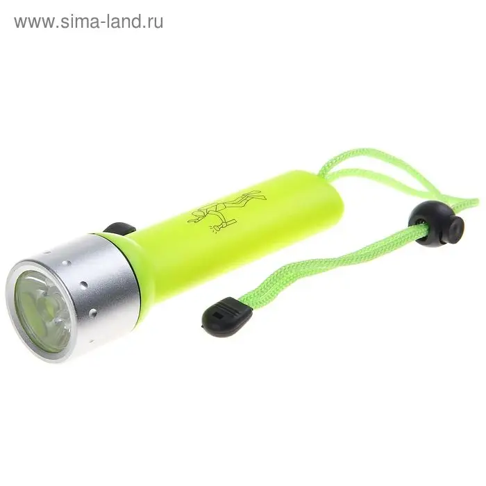 Водонепроницаемый фонарик для дайвинга Deep, 1 диод, кислотно-жёлтый Водонепроницаемый фонарик для дайвинга Deep, 1 диод, кислотно-жёлтый