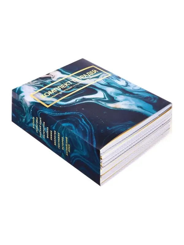 Набор предметных тетрадей Calligrata &laquo;Мрамор тёмный&raquo;, 10 предметов, 48 листов, со справочным материалом, обложка из мелованного картона