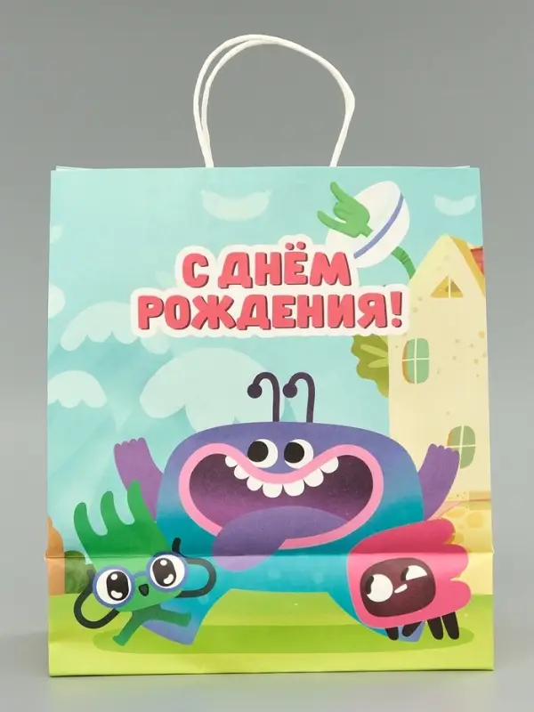 Пакет подарочный &laquo;Ум и Хрум&raquo;, 28&times;32&times;15 см, крафт