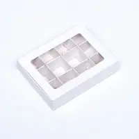 Коробка для 12 конфет, 11.5×8.7×2.5 см, Тонкие разделители, белый