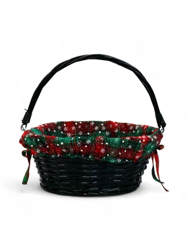 Корзина плетеная 32 х 32 х 14 см, ручка h=14 см зеленый НГ ткань Корзина плетеная 32 х 32 х 14 см, ручка h=14 см зеленый НГ ткань