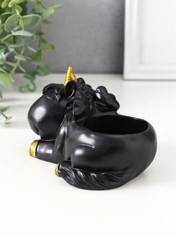 Подставка под мелочей «Единорог», 8×12×9 см, чёрная