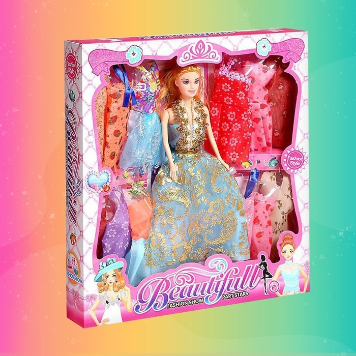 Кукла-модель «Нелли» с набором платьев, МИКС Кукла-модель «Нелли» с набором платьев, МИКС