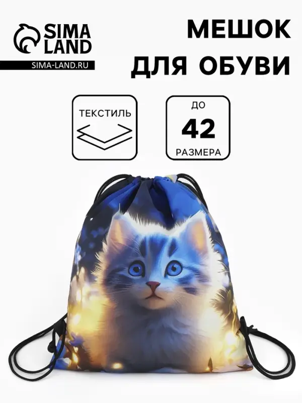 Мешок для обуви &laquo;Киса&raquo;, на стяжке, 36&times;0.5&times;42 см