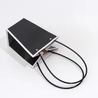 Сумка для цветов чёрная влагостойкая, 17&times;17 - 11.5&times;11.5 - 20 см