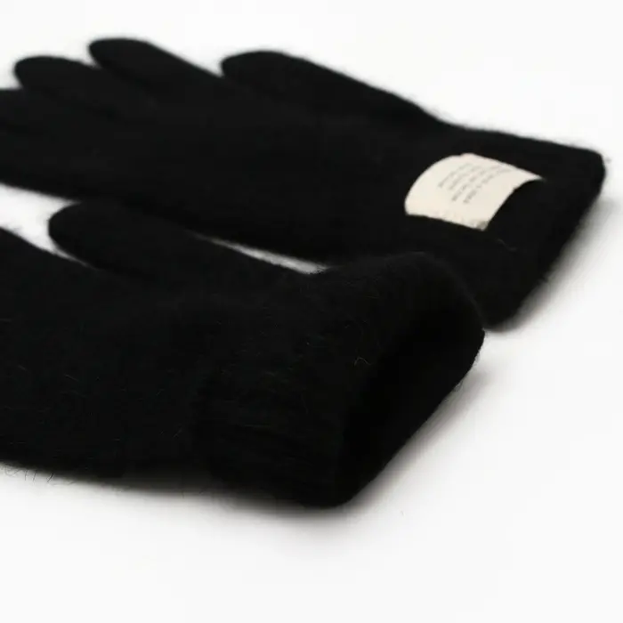 Перчатки женские MIST с шерстью кролика, р-р 22 см, цв. черный