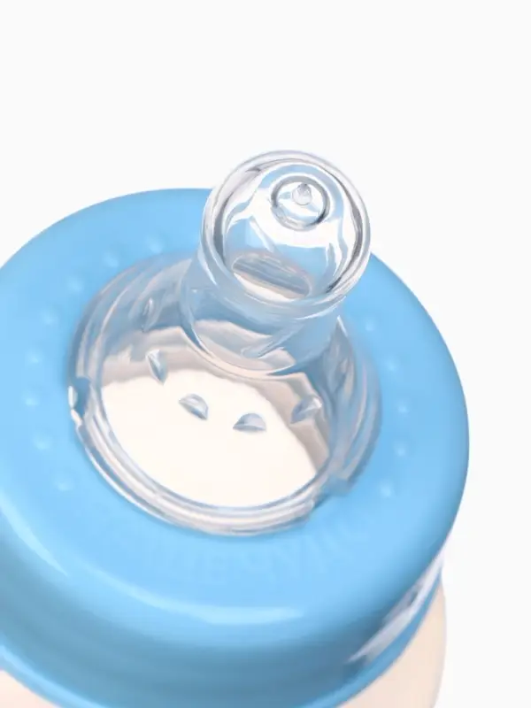 Бутылочка для кормления M&B, классическое горло, от 0 мес., 150 мл., голубой