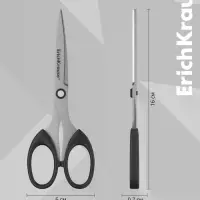 Ножницы ErichKrause Top Model, 16 см, чёрный