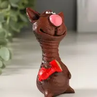 Сувенир Кот с колбасой, микс 10х5,3х3,5см