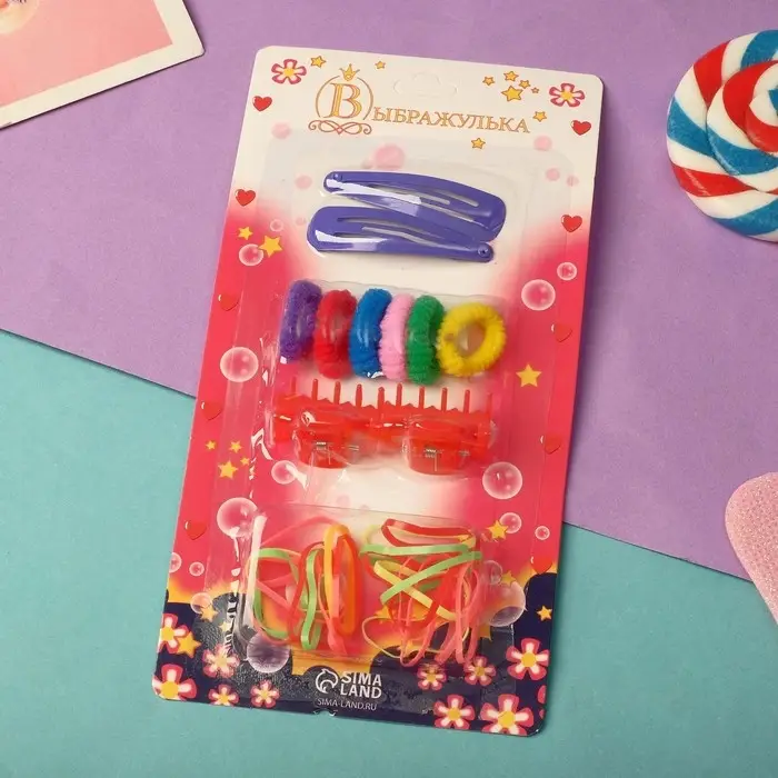 Набор для волос Набор для волос "Маленький ангел" (2 краба, 6 резинок, 2 невидимки+силиконовые резинки)