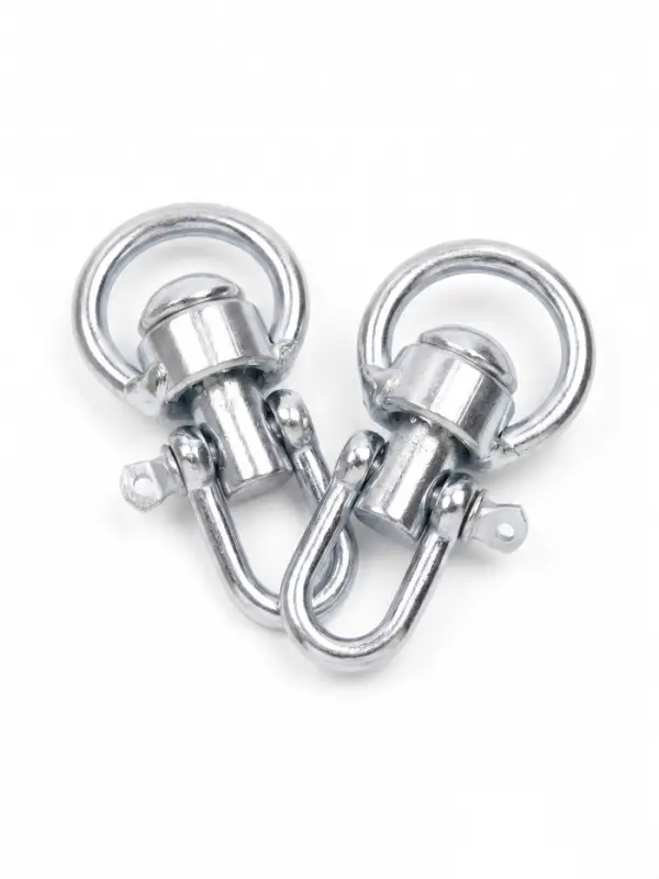 Набор: вертлюг со скобой, средний, длина-7.5 см, ширина-3.5 см, 2 шт.