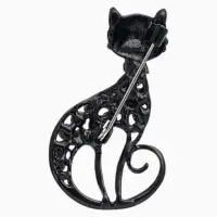 Брошь &laquo;Кошка&raquo;, грациозная, чёрная