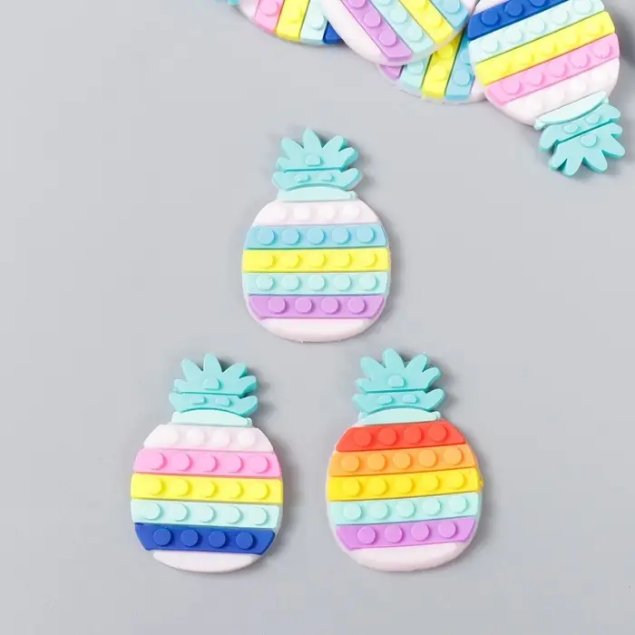 Декор для творчества резина "Ананасы" набор 15 шт 3,7х2,4 см