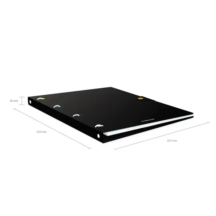 Тетрадь на кольцах ErichKrause Accent А4, 80 листов, в клетку, пластиковая обложка, на кнопке, 100% белизна, блок офсет, МИКС