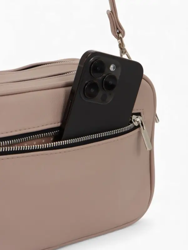 Сумка женская кросс-боди TEXTURA на молнии, 24&times;9&times;15 см, бежевая