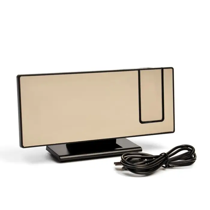 Часы-будильник электронные настольные с проекцией, USB, 18.4&times;7.5 см, красная индикация