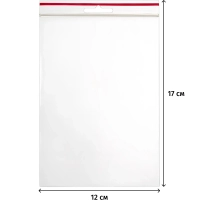 Пакет с замком (Zip Lock) с европодвесом 12 х 17 см, 60 мкм, 100 шт/уп