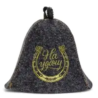 Набор для бани шапка+коврик "На удачу", темный