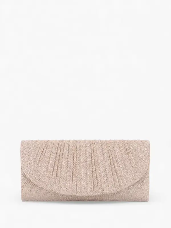 Клатч женский, на магните, с длинной цепочкой, блестящий, цвет золотой