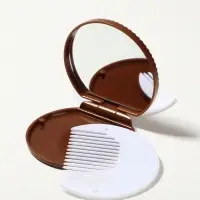 Зеркало складное &laquo;Шоколадное чудо&raquo;, с расчёской, d=6.6 см, МИКС