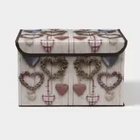 Короб стеллажный для хранения с крышкой &laquo;Сердца&raquo;, 37&times;24&times;24 см