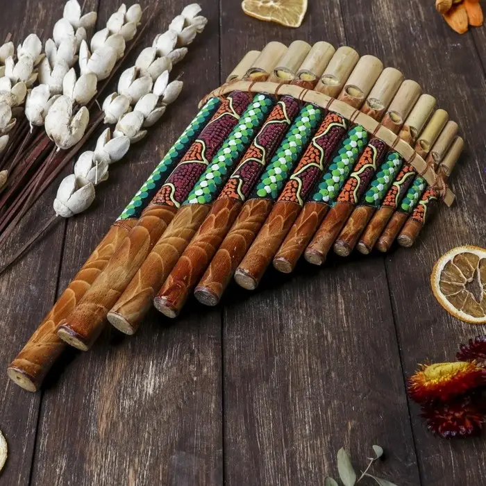 Сувенирный музыкальный инструмент  Сувенирный музыкальный инструмент "Флейта" 30х5х18 см МИКС