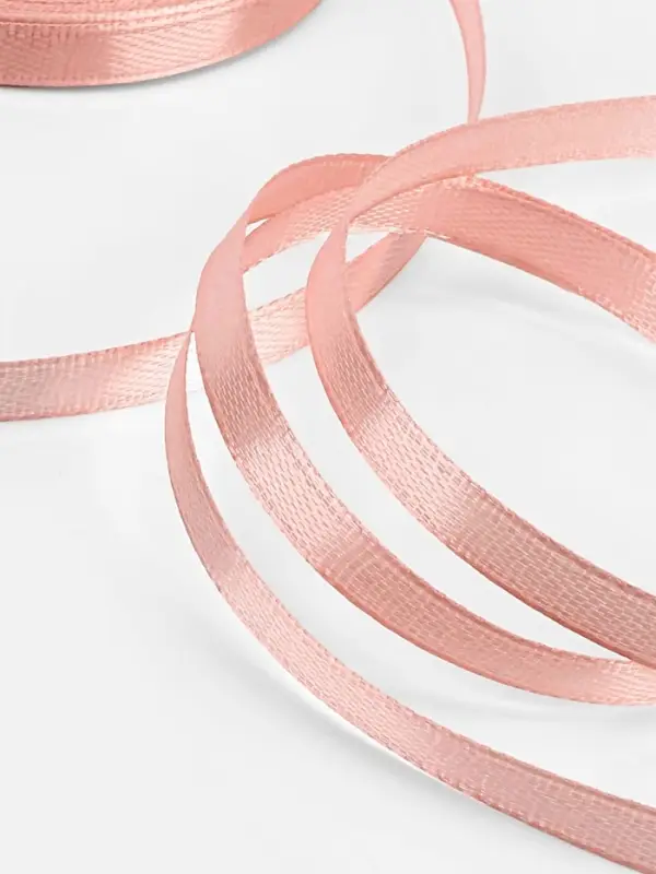 Лента атласная, 6 мм, 23±1 м, цвет розовое золото Лента атласная, 6 мм, 23±1 м, цвет розовое золото