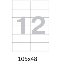 Этикетки самоклеящиеся  105х48 мм, 12   шт. на лист.А4 100л