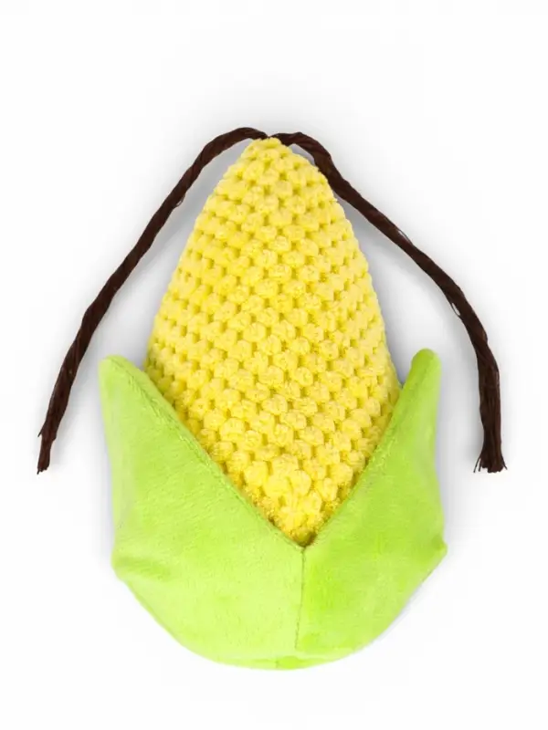 Мягкая игрушка для собак &laquo;Кукуруза&raquo;, 18 см, с пищалкой, жёлтая